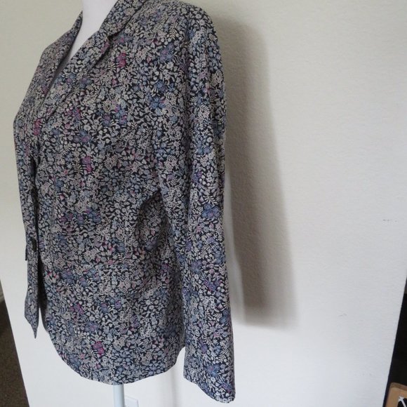 🎉HP🎉Talbots Lined Floral Cotton Blazer - Size 10 - Great for Spring/Summer - EUC - Picture 4 of 13